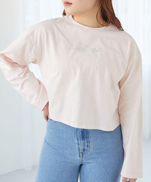 MAJESTIC LEGON(マジェスティックレゴン)の「ラインストーンロゴロンTee(Tシャツ/カットソー・レディース・ライトピンク/ライトブルー/オフホワイト・MEDIUM)」の11枚目の写真