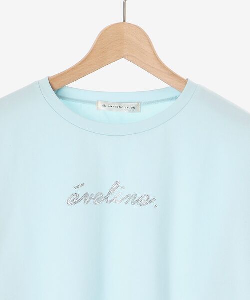 MAJESTIC LEGON(マジェスティックレゴン)の「ラインストーンロゴロンTee(Tシャツ/カットソー・レディース・ライトピンク/ライトブルー/オフホワイト・MEDIUM)」の17枚目の写真