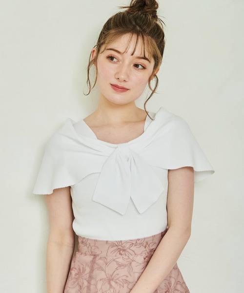 NOELA（ノエラ）の「２ＷＡＹリボンバーサカラーニット（ニット/セーター・レディース・ブルー/オフホワイト/ピンク/ブラック・フリー）」の2枚目の写真