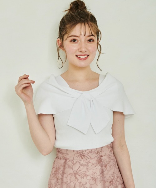 NOELA（ノエラ）の「２ＷＡＹリボンバーサカラーニット（ニット/セーター・レディース・ブルー/オフホワイト/ピンク/ブラック・フリー）」の8枚目の写真