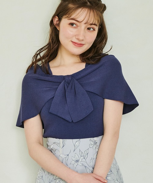 NOELA（ノエラ）の「２ＷＡＹリボンバーサカラーニット（ニット/セーター・レディース・ブルー/オフホワイト/ピンク/ブラック・フリー）」の16枚目の写真