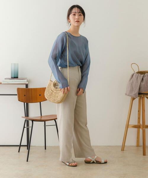 RODE SKO（ロデスコ）の「ミニラウンドハンドルカゴバッグ（かごバッグ・レディース・ナチュラル/グレー/ベージュ・ONE）」の7枚目の写真