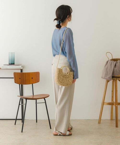 RODE SKO（ロデスコ）の「ミニラウンドハンドルカゴバッグ（かごバッグ・レディース・ナチュラル/グレー/ベージュ・ONE）」の9枚目の写真