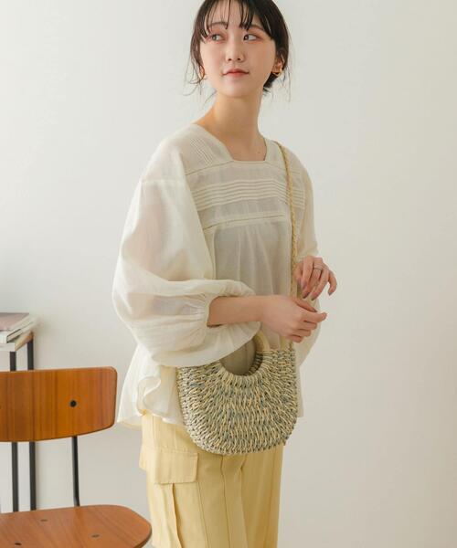 RODE SKO（ロデスコ）の「ミニラウンドハンドルカゴバッグ（かごバッグ・レディース・ナチュラル/グレー/ベージュ・ONE）」の19枚目の写真
