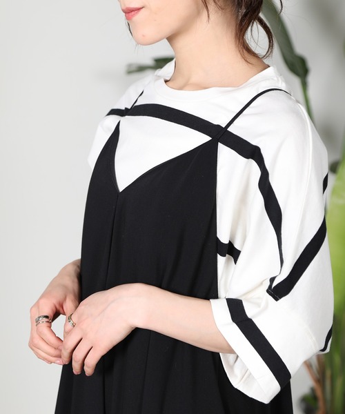 aity(アイティ)の「ボーダービッグプルオーバーTシャツ(Tシャツ/カットソー・レディース・ベージュ/ラベンダー/オフホワイト/ブラック・M)」の1枚目の写真