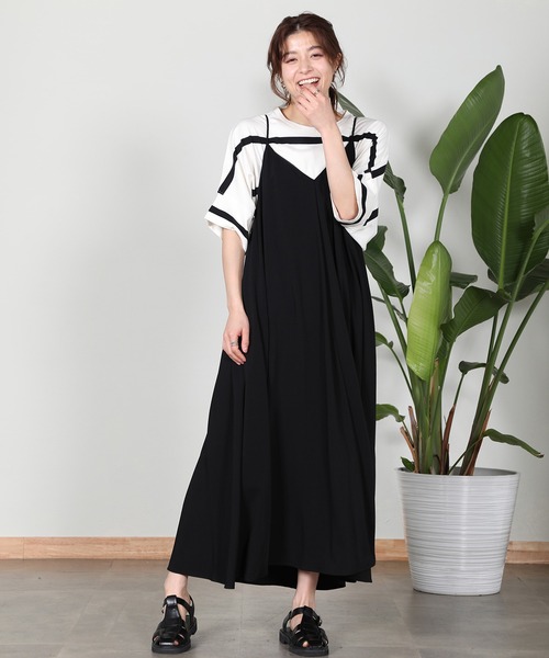 aity(アイティ)の「ボーダービッグプルオーバーTシャツ(Tシャツ/カットソー・レディース・ベージュ/ラベンダー/オフホワイト/ブラック・M)」の6枚目の写真