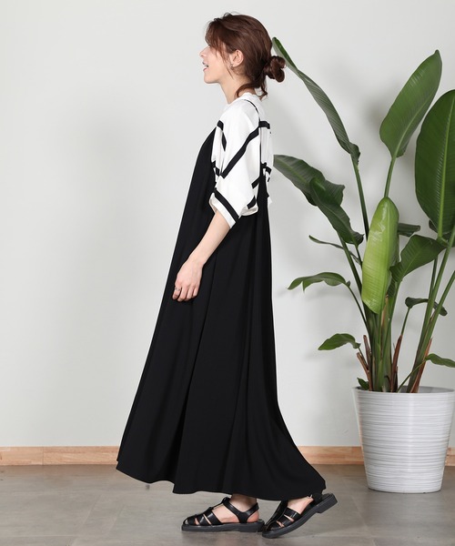 aity(アイティ)の「ボーダービッグプルオーバーTシャツ(Tシャツ/カットソー・レディース・ベージュ/ラベンダー/オフホワイト/ブラック・M)」の9枚目の写真
