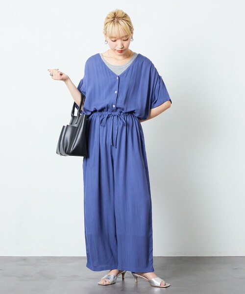 FREAK'S STORE（フリークスストア）の「【限定展開】リラックス オールインワン（つなぎ/オールインワン・レディース・ナチュラル/パープル/ブラック/ブルー/オリーブ・SMALL/MEDIUM）」の14枚目の写真