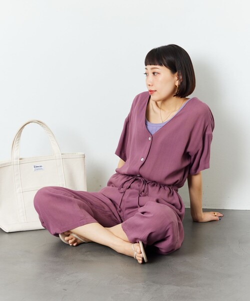 FREAK'S STORE（フリークスストア）の「【限定展開】リラックス オールインワン（つなぎ/オールインワン・レディース・ナチュラル/パープル/ブラック/ブルー/オリーブ・SMALL/MEDIUM）」の21枚目の写真