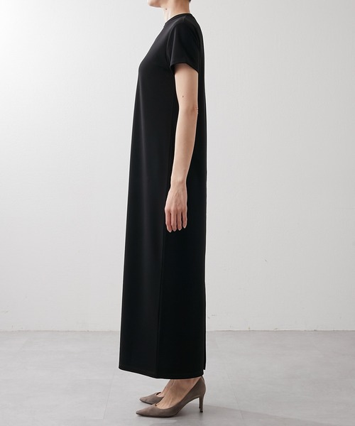 未着用美品 ウィムガゼット マキシ丈半袖カットワンピース 黒 ブラック 5分袖 Whim Gazette（ウィムガゼット）の「半袖カットワンピース（ワンピース