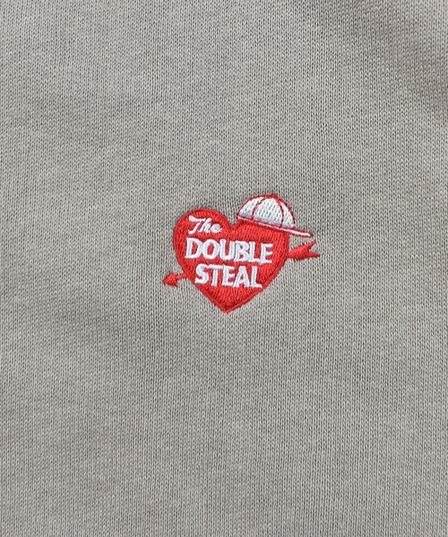 DOUBLE STEAL（ダブルスティール）の「ハート刺繍 半袖クルースウェット（Tシャツ/カットソー・メンズ・アッシュグレー/ブラック/ベージュ/モスグリーン・MEDIUM/LARGE/X-LARGE）」の17枚目の写真
