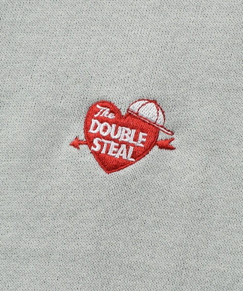 DOUBLE STEAL（ダブルスティール）の「ハート刺繍 半袖クルースウェット（Tシャツ/カットソー・メンズ・アッシュグレー/ブラック/ベージュ/モスグリーン・MEDIUM/LARGE/X-LARGE）」の11枚目の写真