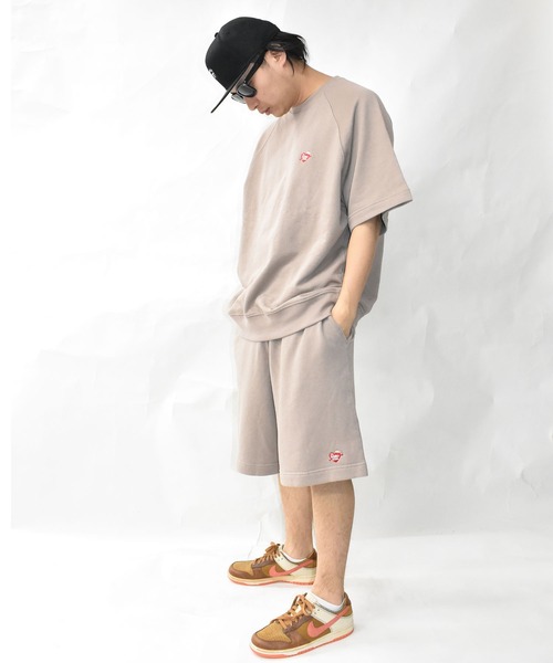 DOUBLE STEAL（ダブルスティール）の「ハート刺繍 半袖クルースウェット（Tシャツ/カットソー・メンズ・アッシュグレー/ブラック/ベージュ/モスグリーン・MEDIUM/LARGE/X-LARGE）」の12枚目の写真
