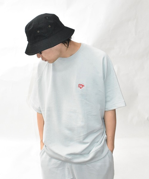 DOUBLE STEAL（ダブルスティール）の「ハート刺繍 半袖クルースウェット（Tシャツ/カットソー・メンズ・アッシュグレー/ブラック/ベージュ/モスグリーン・MEDIUM/LARGE/X-LARGE）」の21枚目の写真
