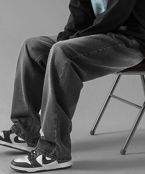 Shoowtime(ショウタイム)の「ビンテージウォッシュワイドデニムパンツ(デニムパンツ・メンズ・ライトブルー/ブラック/ブルー/グレー系/ブラウン・MEDIUM/LARGE/X-LARGE/XX-LARGE)」の6枚目の写真