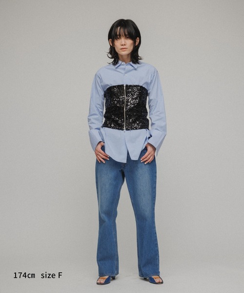 M TO R（ムウトアール）の「［TOPS］SEQUINED BUSTIER（キャミソール・レディース・ブラック系その他/シルバー・FREE）」の8枚目の写真