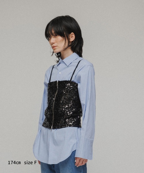 M TO R（ムウトアール）の「［TOPS］SEQUINED BUSTIER（キャミソール・レディース・ブラック系その他/シルバー・FREE）」の11枚目の写真