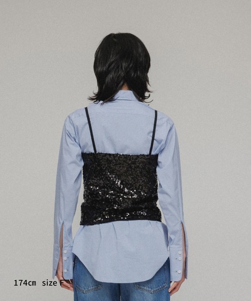 M TO R（ムウトアール）の「［TOPS］SEQUINED BUSTIER（キャミソール・レディース・ブラック系その他/シルバー・FREE）」の4枚目の写真