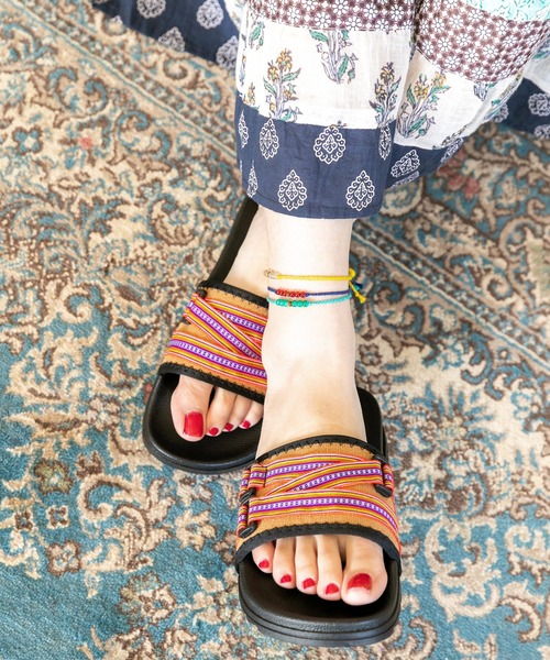 チャイハネ（チャイハネ）の「【チャイハネ】タイガーアイMEN'Sミサンガアンクレット（アンクレット・メンズ・レッド/ターコイズブルー/イエロー/パープル/ネイビー/ブラック・FREE）」の13枚目の写真