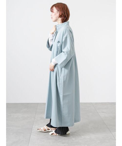 Lugnoncure（ルノンキュール）の「ハイネックシャツワンピース（ワンピース・レディース・オフホワイト/ネイビー/サックスブルー・ﾌﾘ-）」の17枚目の写真