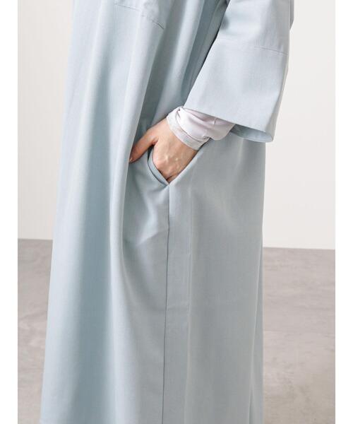 Lugnoncure（ルノンキュール）の「ハイネックシャツワンピース（ワンピース・レディース・オフホワイト/ネイビー/サックスブルー・ﾌﾘ-）」の22枚目の写真