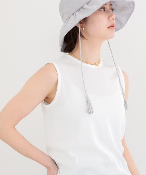 KATHARINE ROSS（キャサリンロス）の「【KATHARINE ROSS】ブライトテレコノースリーブ（タンクトップ・レディース・ブラック/ホワイト・MEDIUM）」の2枚目の写真