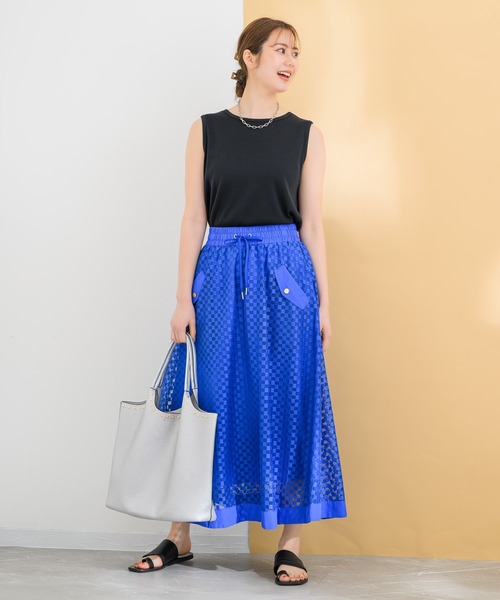 KATHARINE ROSS（キャサリンロス）の「【KATHARINE ROSS】ブライトテレコノースリーブ（タンクトップ・レディース・ブラック/ホワイト・MEDIUM）」の3枚目の写真