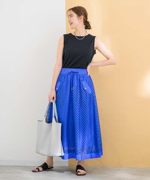 KATHARINE ROSS（キャサリンロス）の「【KATHARINE ROSS】ブライトテレコノースリーブ（タンクトップ・レディース・ブラック/ホワイト・MEDIUM）」の4枚目の写真