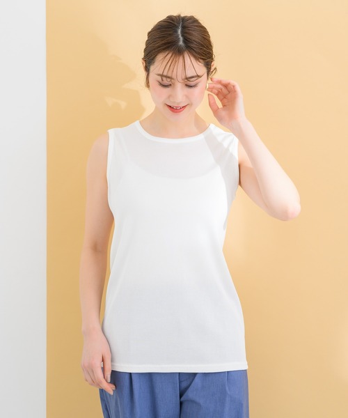 KATHARINE ROSS（キャサリンロス）の「【KATHARINE ROSS】ブライトテレコノースリーブ（タンクトップ・レディース・ブラック/ホワイト・MEDIUM）」の11枚目の写真