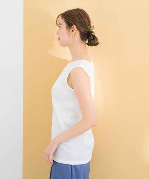 KATHARINE ROSS（キャサリンロス）の「【KATHARINE ROSS】ブライトテレコノースリーブ（タンクトップ・レディース・ブラック/ホワイト・MEDIUM）」の13枚目の写真