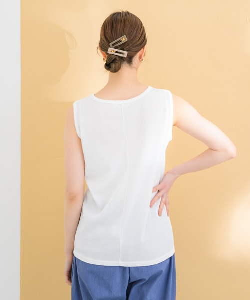 KATHARINE ROSS（キャサリンロス）の「【KATHARINE ROSS】ブライトテレコノースリーブ（タンクトップ・レディース・ブラック/ホワイト・MEDIUM）」の14枚目の写真