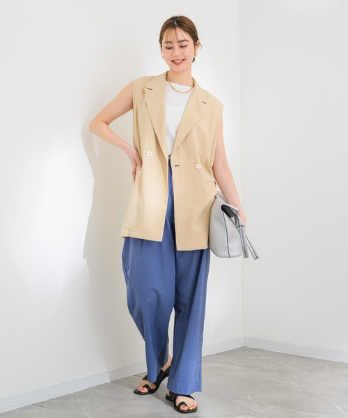 KATHARINE ROSS（キャサリンロス）の「【KATHARINE ROSS】ブライトテレコノースリーブ（タンクトップ・レディース・ブラック/ホワイト・MEDIUM）」の10枚目の写真