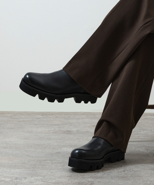 PADRONE（パドローネ）の「PADRONE パドローネ / INNERGORE BOOTS with Chunky Sole インナーゴアブーツ（チャンキーソール） トラックソール / PU8054-1143（ブーツ・メンズ・ブラック・40/42/41）」の18枚目の写真