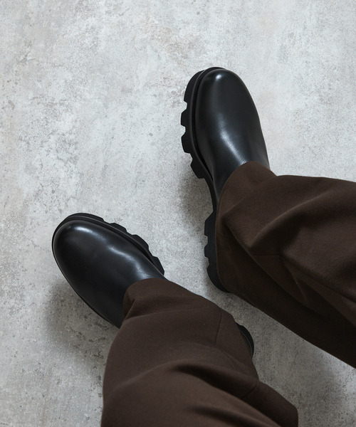 PADRONE（パドローネ）の「PADRONE パドローネ / INNERGORE BOOTS with Chunky Sole インナーゴアブーツ（チャンキーソール） トラックソール / PU8054-1143（ブーツ・メンズ・ブラック・40/42/41）」の19枚目の写真