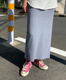 セルフカットバックスリットリブスカート