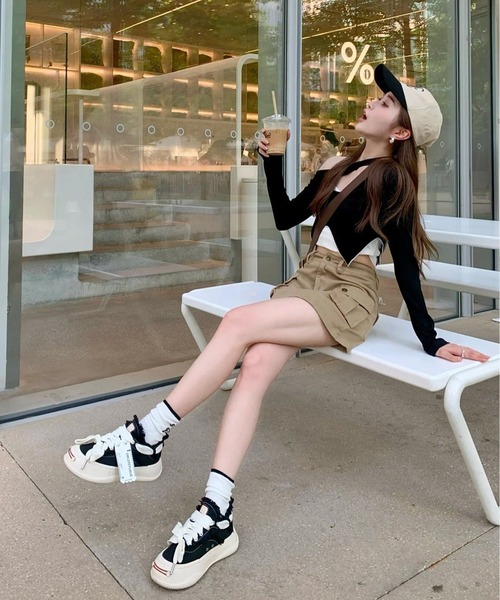 ROOPTOKYO（ループトウキョウ）の「Cargo Mini Skirt / カーゴミニスカート（スカート・レディース・ベージュ/ブラック・M/L/XS/S）」の5枚目の写真