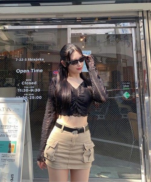 ROOPTOKYO（ループトウキョウ）の「Cargo Mini Skirt / カーゴミニスカート（スカート・レディース・ベージュ/ブラック・M/L/XS/S）」の18枚目の写真