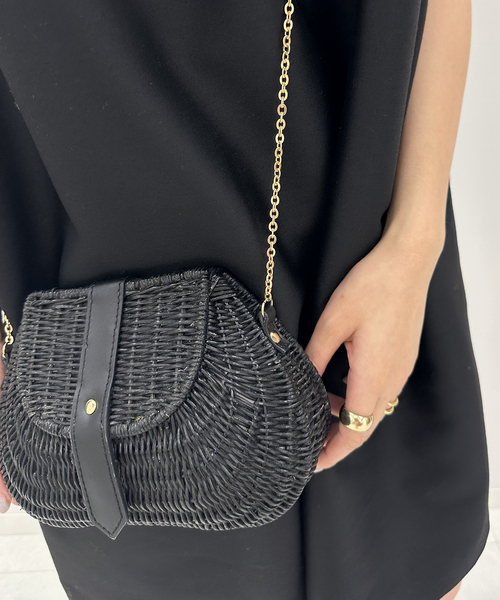 Larone(ラロネ)の「【LARONE/ラロネ】カゴバッグ(ショルダーバッグ・レディース・ブラック・FREE)」の4枚目の写真