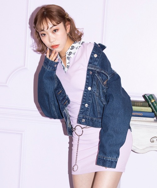 【セール】atmos pink eithi HOnOKA × atmos pink 襟付き タイトワンピ 【SP】(シャツワンピース)|atmos pink(アトモスピンク)