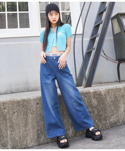 ANAP GｉRL（アナップガール）の「サマーニットキャミソール（キャミソール・キッズ・ターコイズブルー/ラベンダー/ホワイト・M/S/XS）」の8枚目の写真