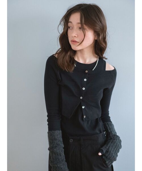 Ungrid(アングリッド)の「ボレロセットロングスリーブTee(Tシャツ/カットソー・レディース・オフホワイト/ブラック/ピンク・FREE)」の16枚目の写真