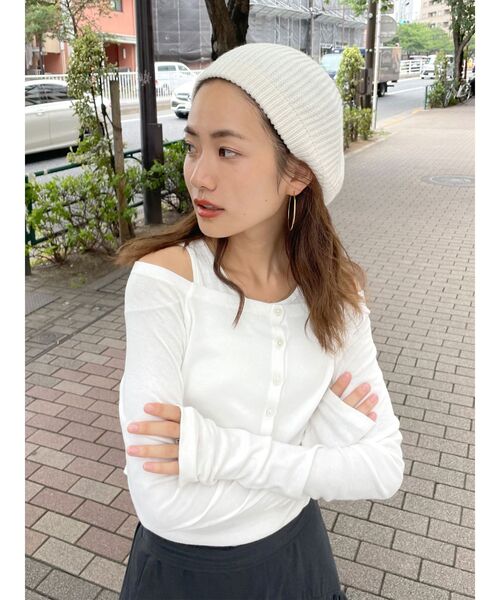 Ungrid(アングリッド)の「ボレロセットロングスリーブTee(Tシャツ/カットソー・レディース・オフホワイト/ブラック/ピンク・FREE)」の8枚目の写真