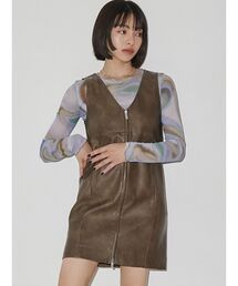 EMODA | フェイクレザーボックスワンピース(ワンピース)