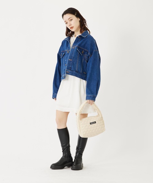 MILKFED.(ミルクフェド)の「HEART QUILTED HANDBAG(ハンドバッグ・レディース・ブラック/ピンク/オフホワイト・ONE SIZE)」の5枚目の写真