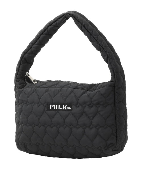 MILKFED.(ミルクフェド)の「HEART QUILTED HANDBAG(ハンドバッグ・レディース・ブラック/ピンク/オフホワイト・ONE SIZE)」の14枚目の写真