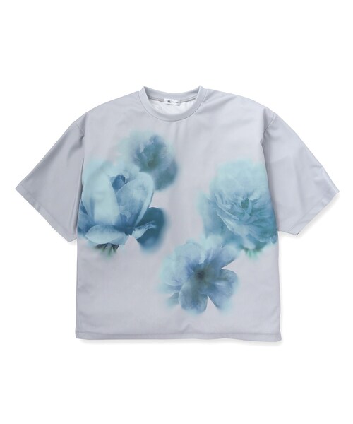 tk.TAKEO KIKUCHI（ティーケータケオキクチ）の「◆ボカシフラワームササビドルマンTシャツ（Tシャツ/カットソー・メンズ・ライトグレー系3/ブラック系3・88）」の3枚目の写真