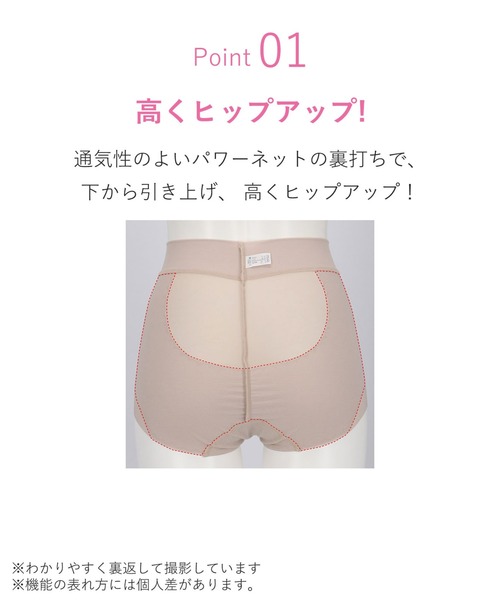 WACOAL（ワコール）の「ガードル　メッシュタイプ（ショーツ・レディース・ベージュ/ブラック/ブラウン系その他/スモークピンク/ライトブラウン・64/70/76/58）」の7枚目の写真
