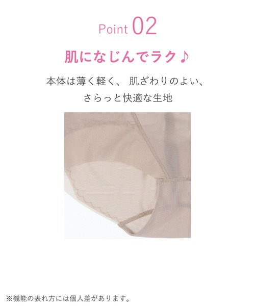 WACOAL（ワコール）の「ガードル　メッシュタイプ（ショーツ・レディース・ベージュ/ブラック/ブラウン系その他/スモークピンク/ライトブラウン・64/70/76/58）」の8枚目の写真