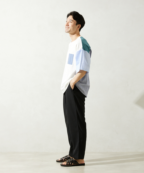 JOURNAL STANDARD relume(ジャーナルスタンダード レリューム)の「パネルスイッチTシャツ(Tシャツ/カットソー・メンズ・ホワイト/ホワイト系その他/ネイビー/ブルー系その他・MEDIUM/LARGE)」の9枚目の写真
