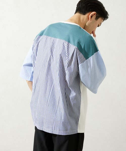 JOURNAL STANDARD relume(ジャーナルスタンダード レリューム)の「パネルスイッチTシャツ(Tシャツ/カットソー・メンズ・ホワイト/ホワイト系その他/ネイビー/ブルー系その他・MEDIUM/LARGE)」の15枚目の写真